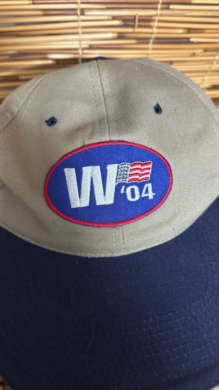 George W Bush Hat 2004 Tan Red White and Blue